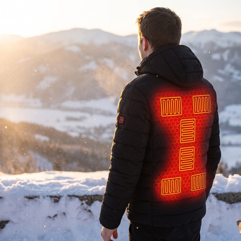 Unisex Battery Heated Puffer Jacket with 3 Heat Settings - product view 3 | Buffalo Gears