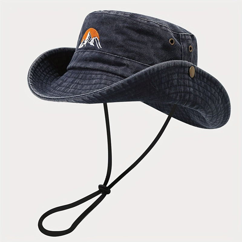 Unisex Cotton Bucket Hat with Wide Sun-Shading Brim - product view 8 | Buffalo Gears