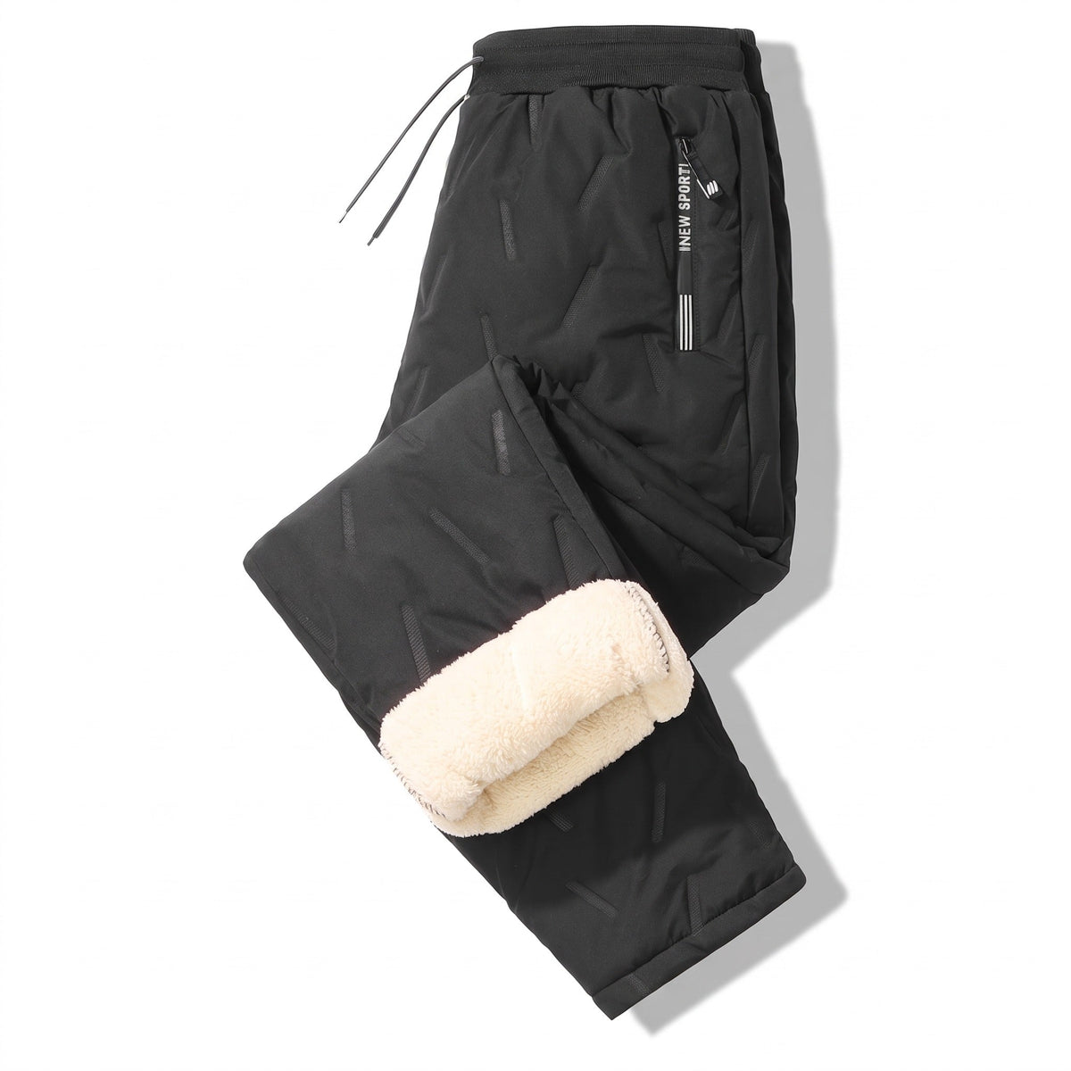 Unisex Lamb Fleece Lined Thermal Joggers with Zip Pockets - product view 1 | Buffalo Gears
