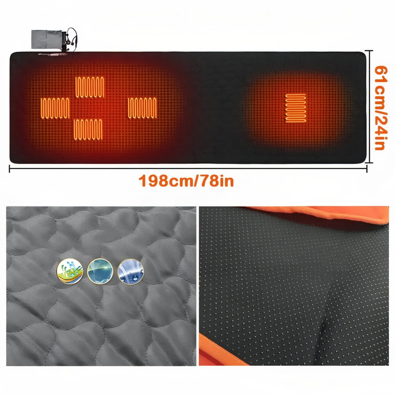 USB Heated Camping Mat for Warm Winter Nights Outdoors - product view 3 | Buffalo Gears