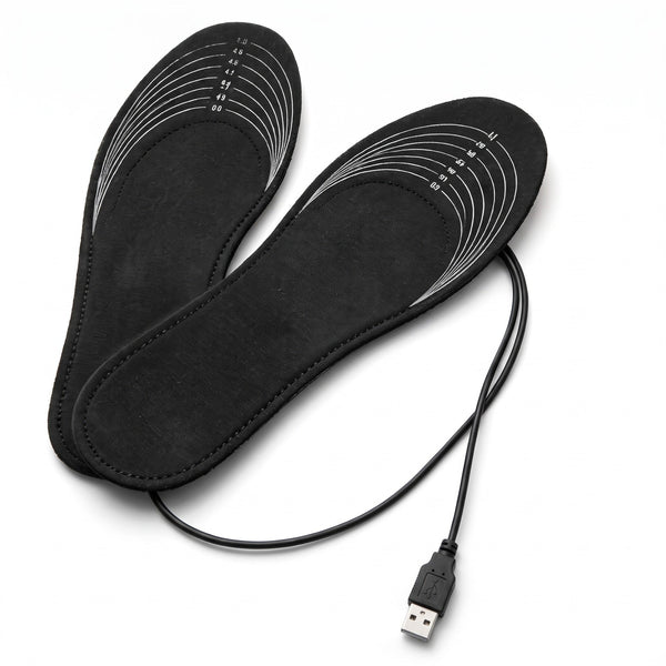 USB Heated Insoles, Trim to Fit EU 35 to 45, Carbon Fibre