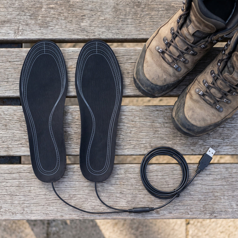 USB Heated Insoles, Trim to Fit EU 35 to 45, Carbon Fibre - product view 4 | Buffalo Gears