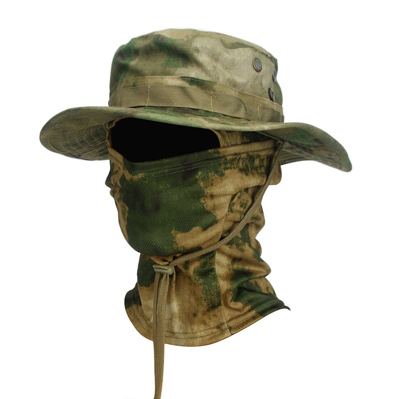 Wide-Brim Boonie Sun Hat with Attached Balaclava - product view 7 | Buffalo Gears