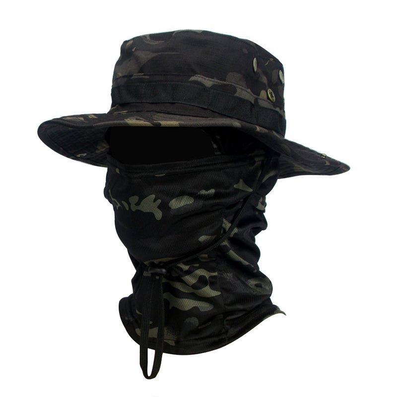 Wide-Brim Boonie Sun Hat with Attached Balaclava - product view 9 | Buffalo Gears