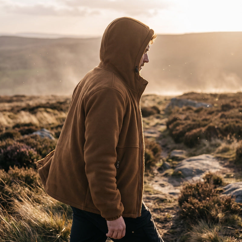 Windproof Fleece Jacket for Men with Hood - product view 2 | Buffalo Gears