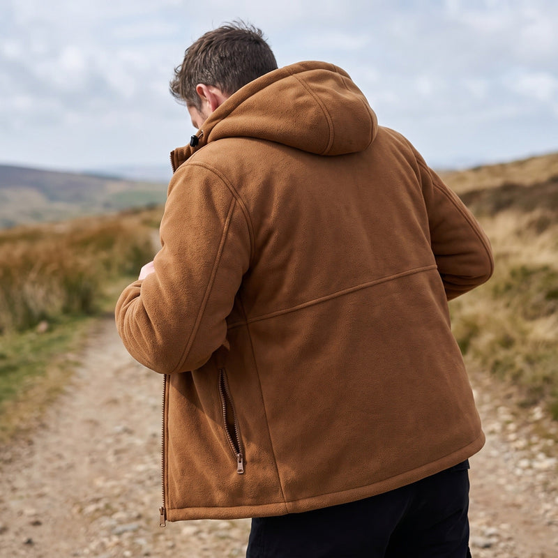 Windproof Fleece Jacket for Men with Hood - product view 4 | Buffalo Gears
