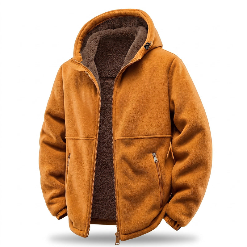 Windproof Fleece Jacket for Men with Hood - product view 5 | Buffalo Gears