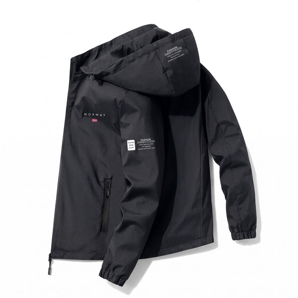 Windproof Hiking Jacket with Nordic Print, Unisex