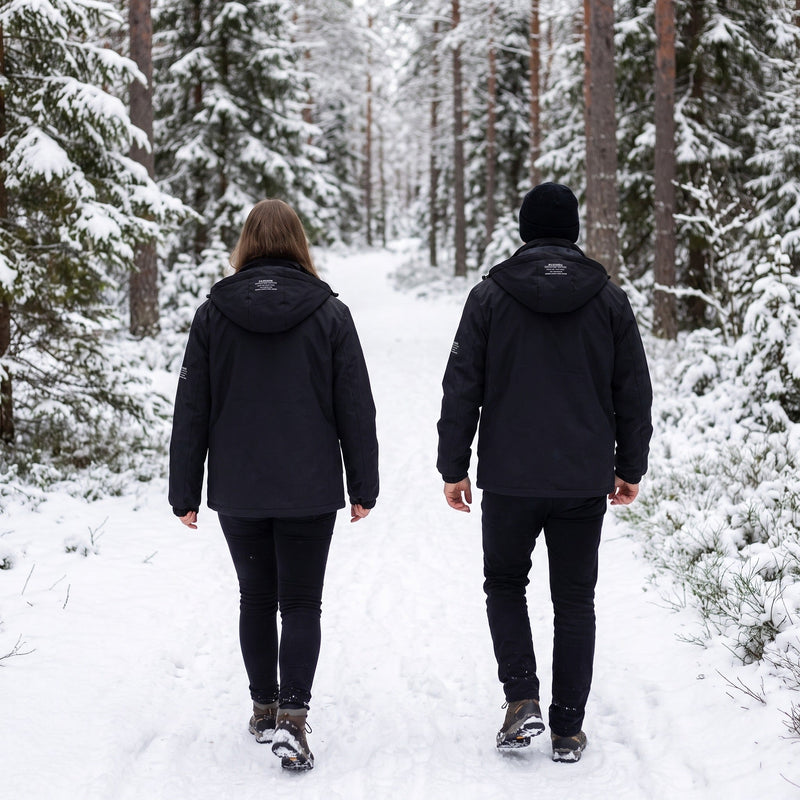 Windproof Hiking Jacket with Nordic Print, Unisex - product view 4 | Buffalo Gears