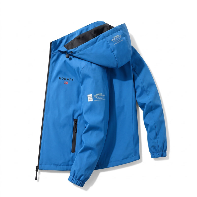 Windproof Hiking Jacket with Nordic Print, Unisex - product view 5 | Buffalo Gears