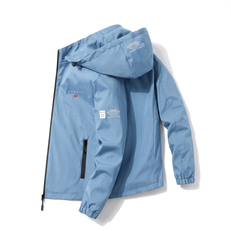 Windproof Hiking Jacket with Nordic Print, Unisex - product view 7 | Buffalo Gears