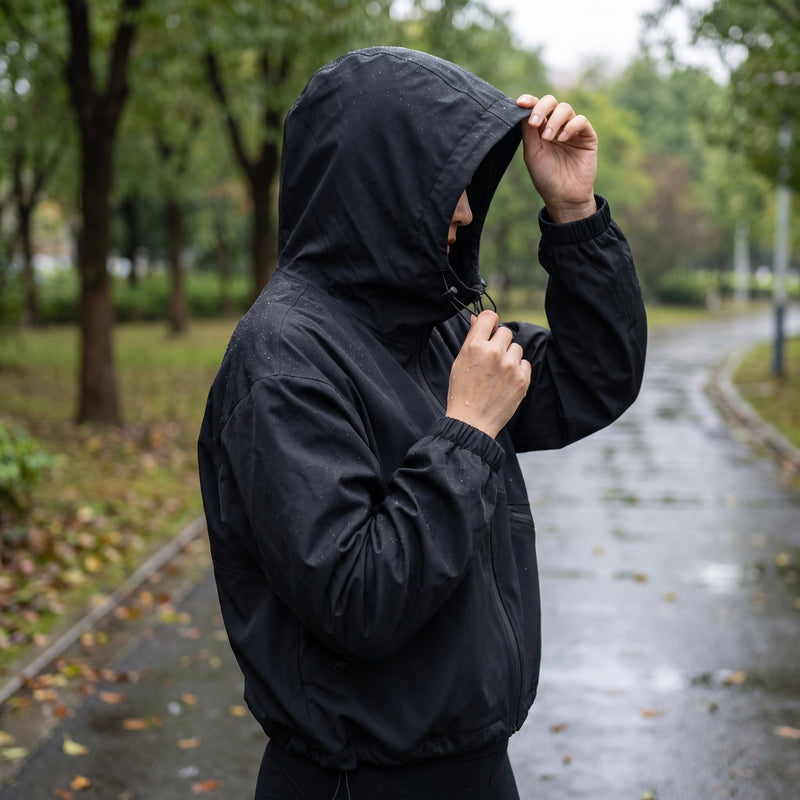 Windproof Jacket for Women with Drawcord Hood - product view 4 | Buffalo Gears