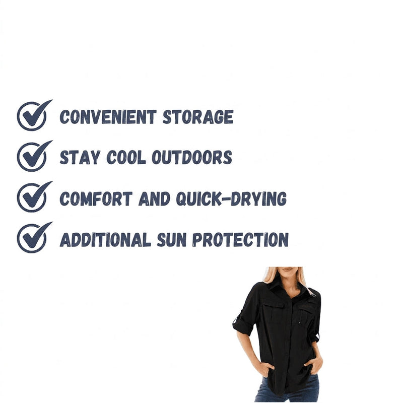 Women's Breathable Long-Sleeve Trail Shirt with UV Cover - product view 6 | Buffalo Gears