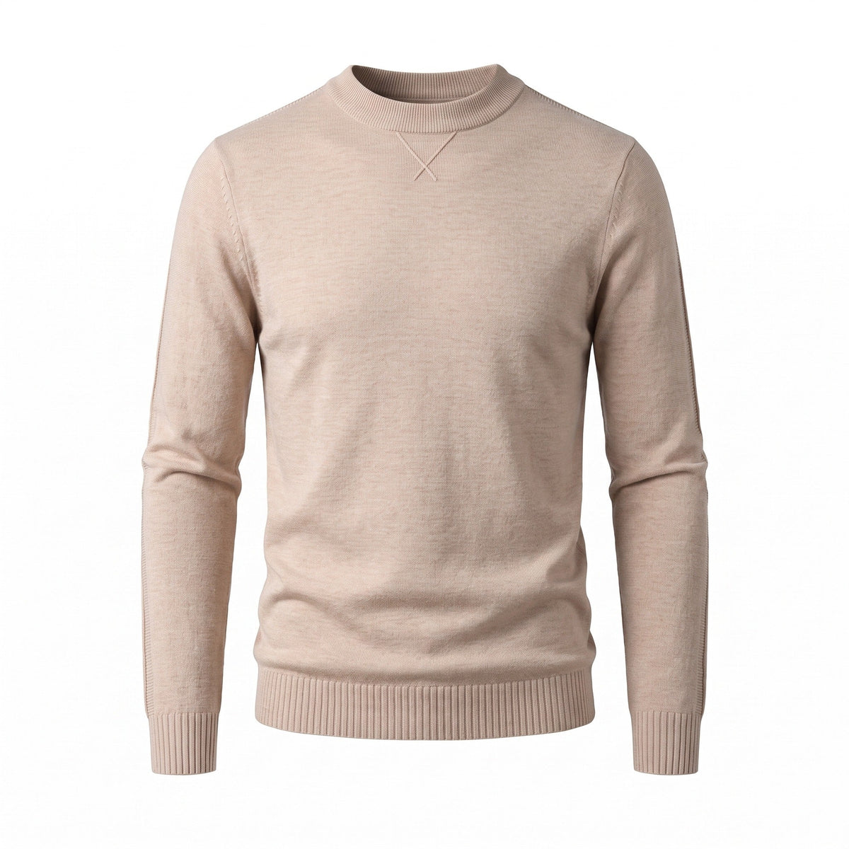 Wool and Cashmere Jumper for Men, Plain Crew Neck - product view 1 | Buffalo Gears