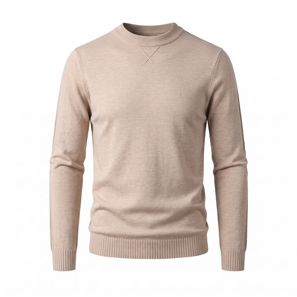 Wool and Cashmere Jumper for Men, Plain Crew Neck