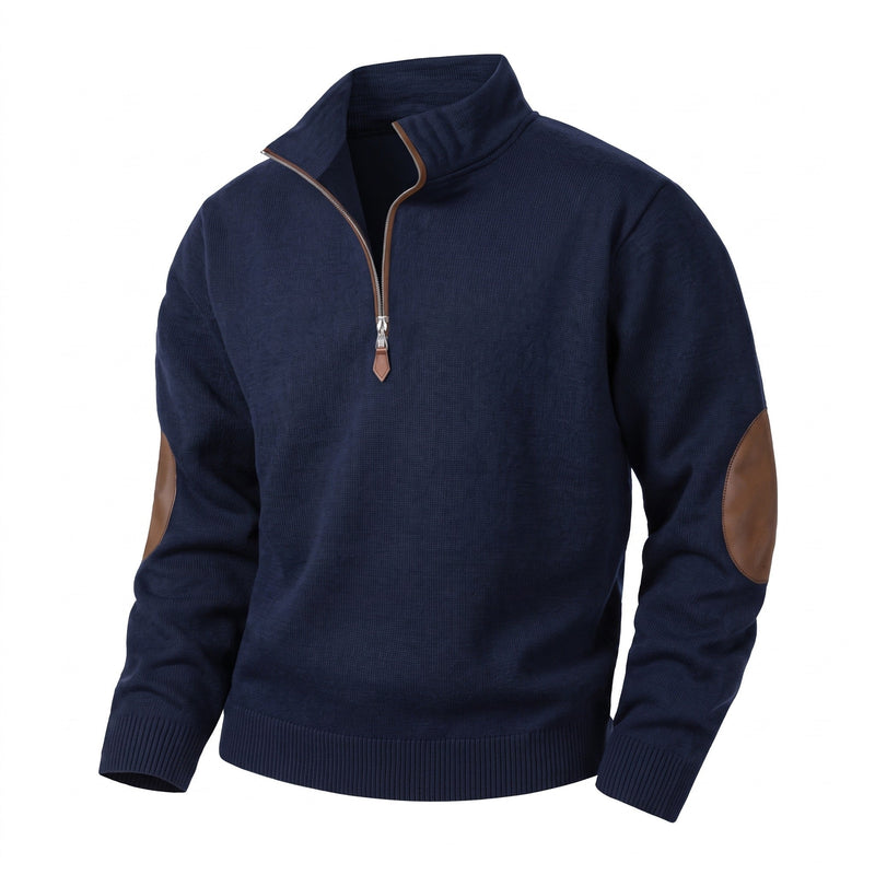 Zip Knit Jumper for Men with Velvet Sleeves - product view 5 | Buffalo Gears