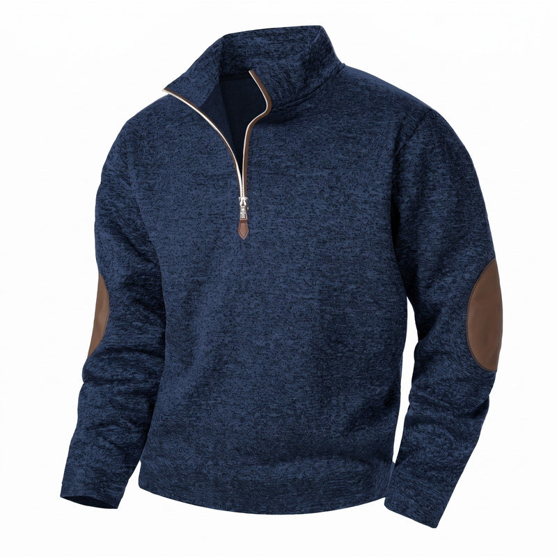 Zip Knit Jumper for Men with Velvet Sleeves - product view 7 | Buffalo Gears