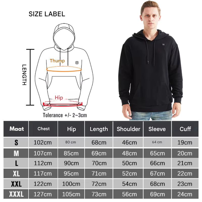 Heated Hoodie USB Rechargeable Water-Resistant Winter Outdoor Jacket