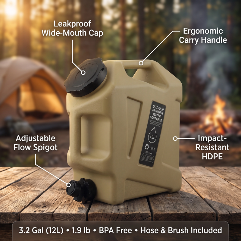12 Litre Water Jug with Spigot for Off-Grid Camping - product view 3 | Buffalo Gears