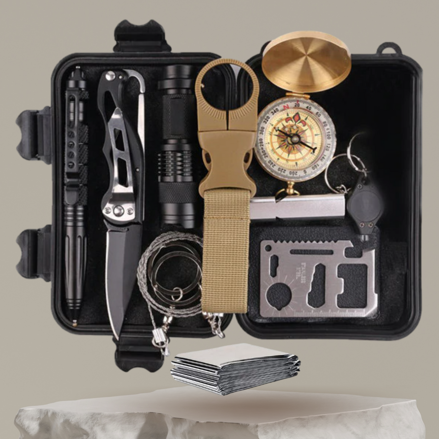 12-Piece EDC Survival Kit for Camping Emergencies - product view 1 | Buffalo Gears