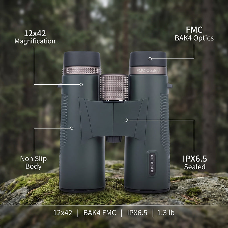 12x42 Waterproof Binoculars for Hiking and Birdwatching - product view 2 | Buffalo Gears