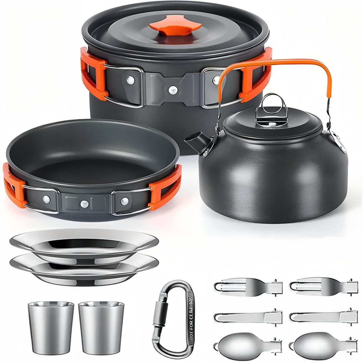 2-Person Camping Cookware Set for Backpacking Meals - product view 1 | Buffalo Gears
