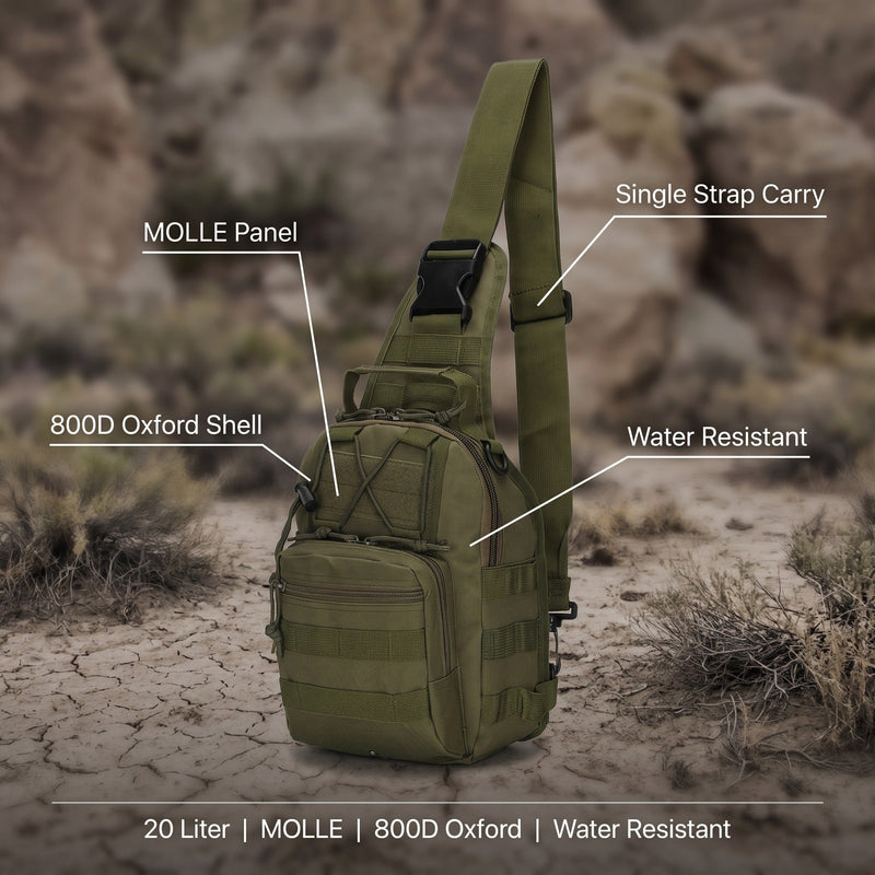 20L Sling Chest Pack in Water-Resistant 800D Oxford - product view 2 | Buffalo Gears