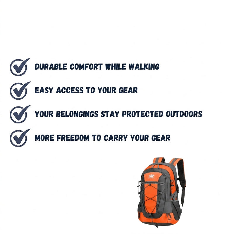 30L Weather-Resistant Hiking Daypack with Ventilated Back - product view 3 | Buffalo Gears