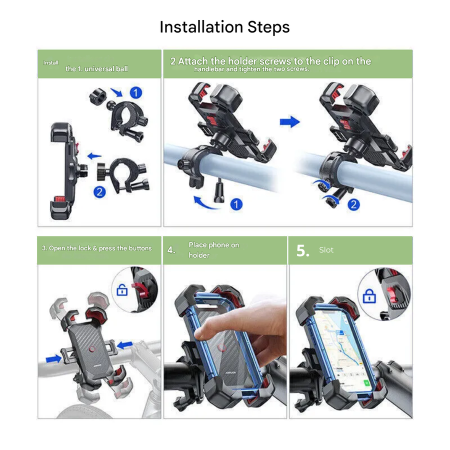 360-Rotation Bike Phone Mount for Bicycle Handlebars - product view 7 | Buffalo Gears