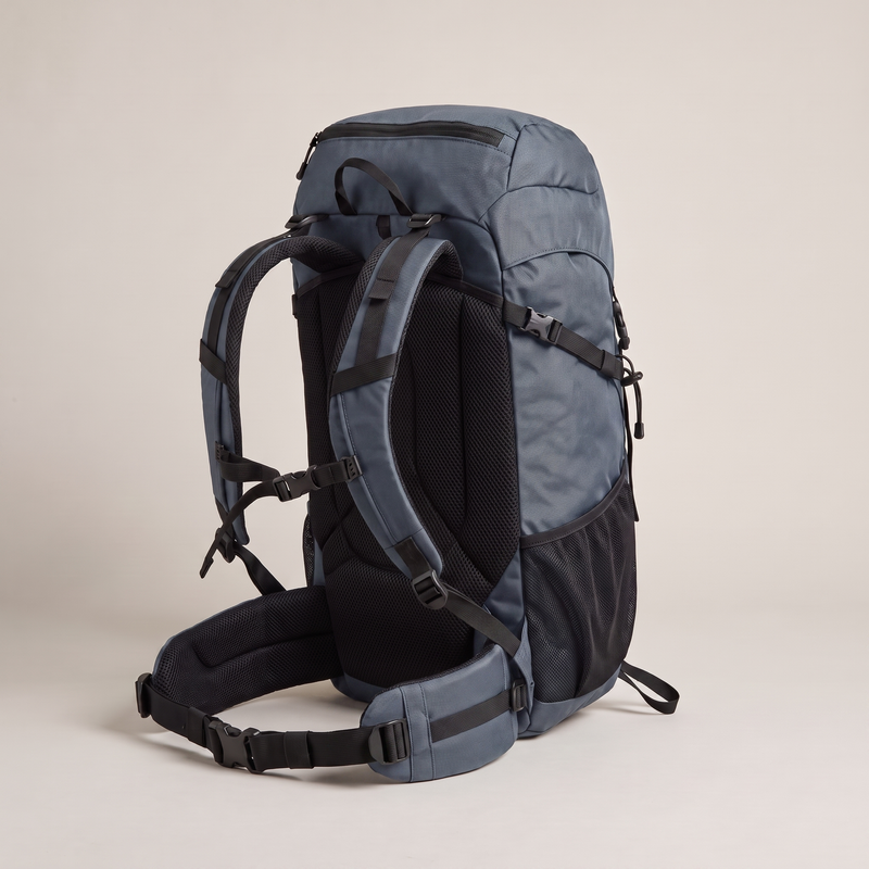 40L Hiking Backpack Rain Cover Ventilated Back Panel Trekking Pack - Slate Blue | Buffalo Gears