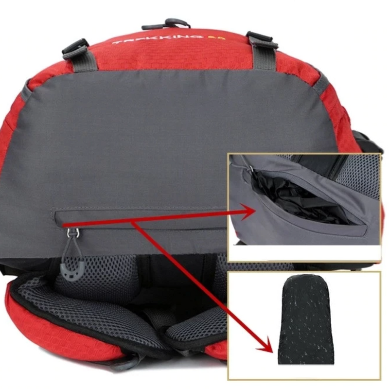 60L Waterproof Backpack for Multi-Day Trekking Trips - product view 7 | Buffalo Gears