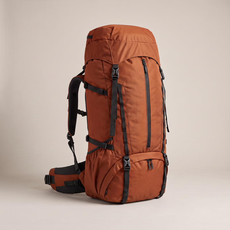 65L Trekking Rucksack Adjustable Torso Multi-Day Expedition Backpack - Burnt Orange | Buffalo Gears