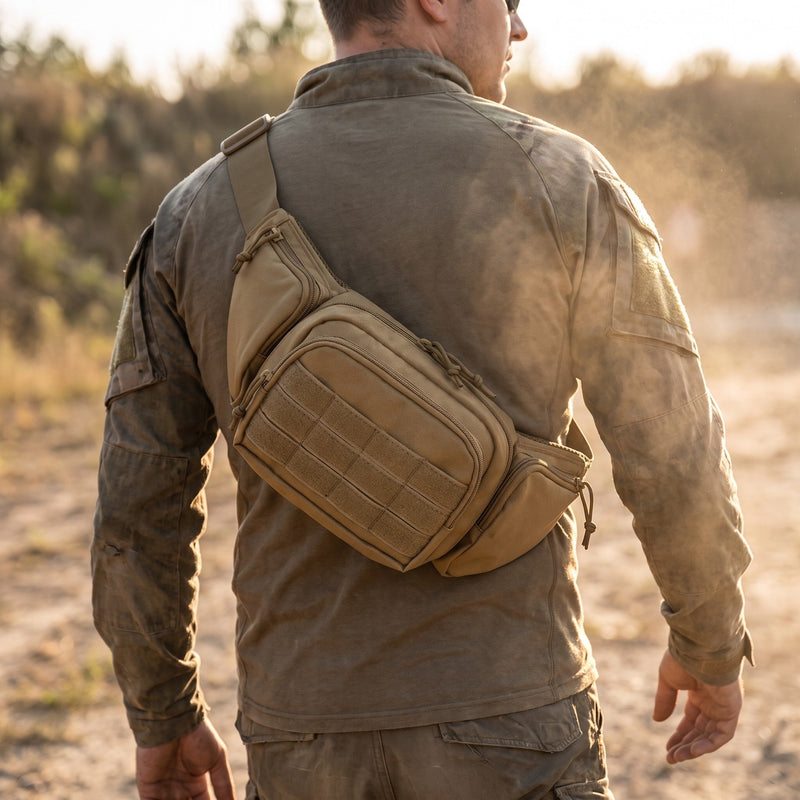 900D Nylon Waist Bag with MOLLE Panel, Waist or Sling - product view 3 | Buffalo Gears