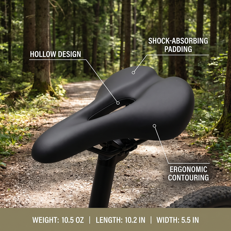 ActiveZone Gel Bike Seat with Suspension and Cut-Out Design - product view 3 | Buffalo Gears
