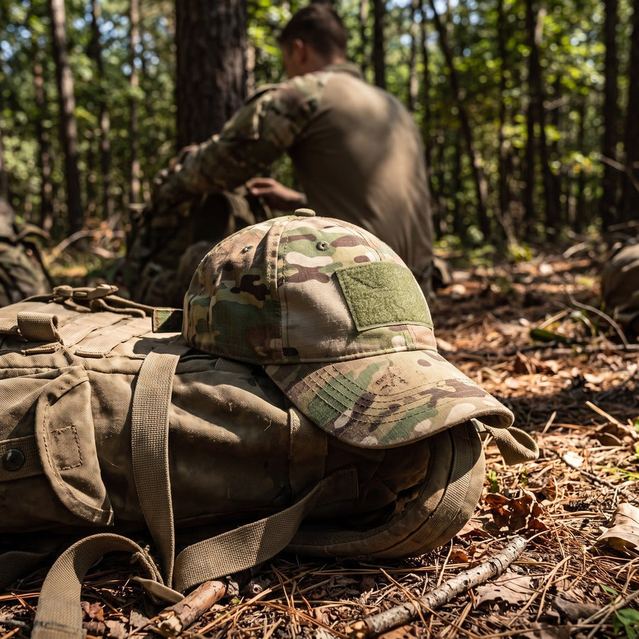 Adjustable Camouflage Field Cap in Breathable Polyester - product view 5 | Buffalo Gears