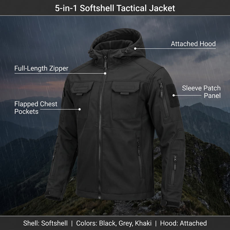 All-Terrain Softshell Winter Coat, Waterproof and Windproof - product view 3 | Buffalo Gears