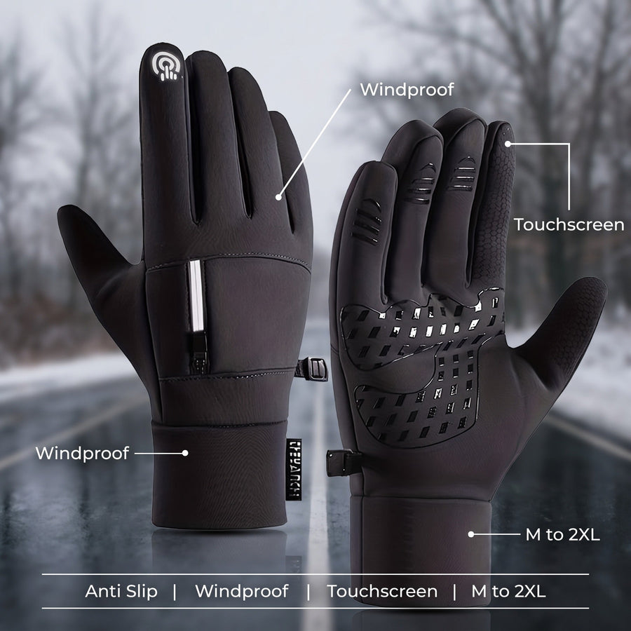 Anti Slip Winter Gloves with Polyurethane Grip Palm - product view 2 | Buffalo Gears