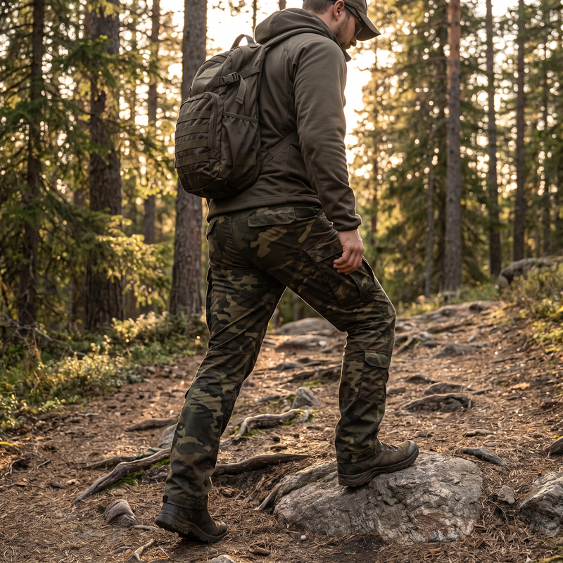 Archon IX8 Dark Camo Weather-Resistant Trekking Trousers - product view 2 | Buffalo Gears