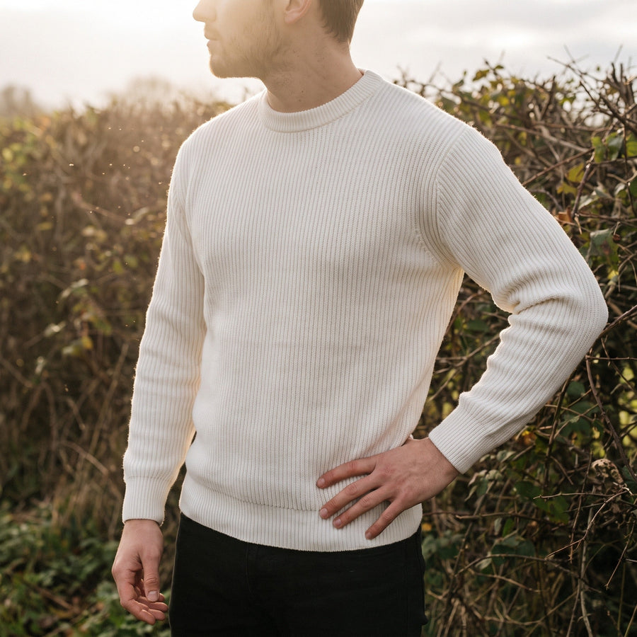 Basic Knit Jumper for Men with Ribbed Trim - product view 2 | Buffalo Gears