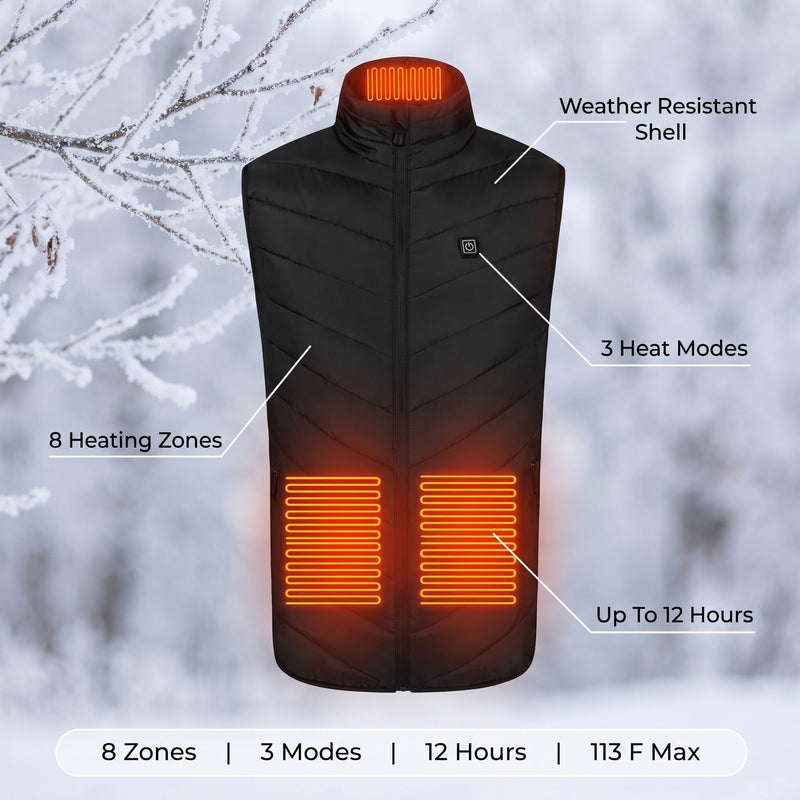 Battery Heated Vest with 8 Warming Zones and 3 Settings - product view 2 | Buffalo Gears