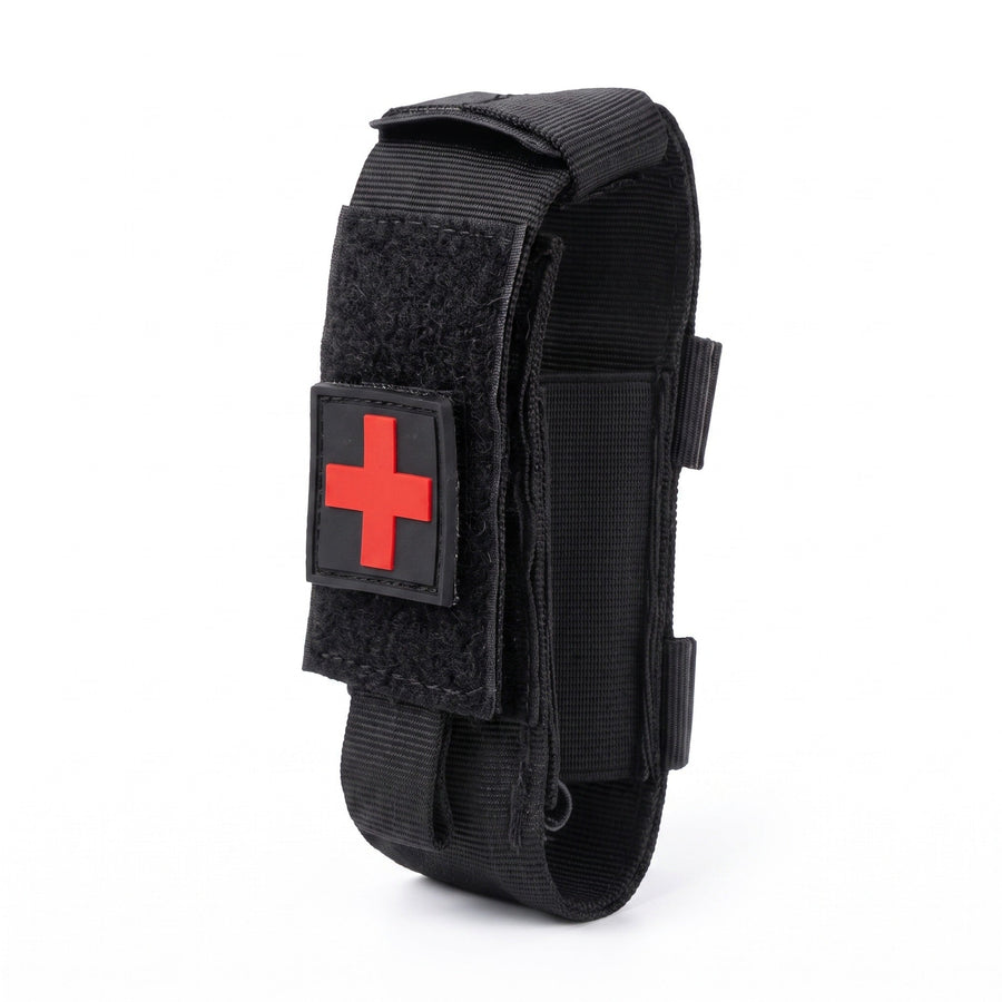 Belt-Mounted Tourniquet Pouch in Aluminium, ABS and Nylon - product view 1 | Buffalo Gears