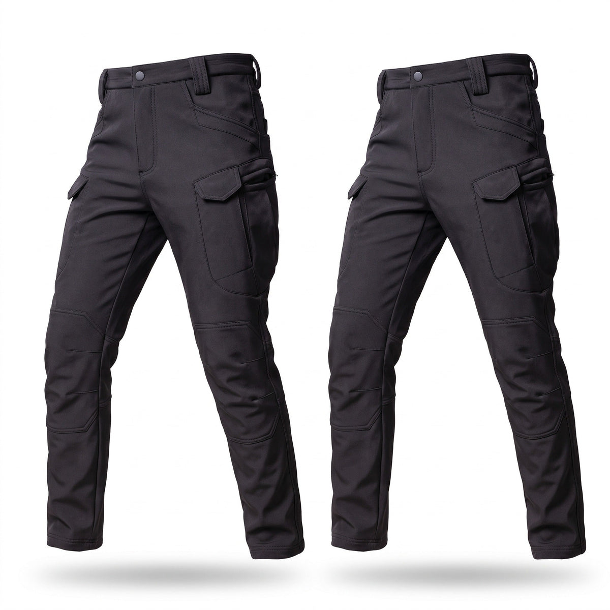 Black Cargo Trousers for Men with Elastic Waist - product view 1 | Buffalo Gears