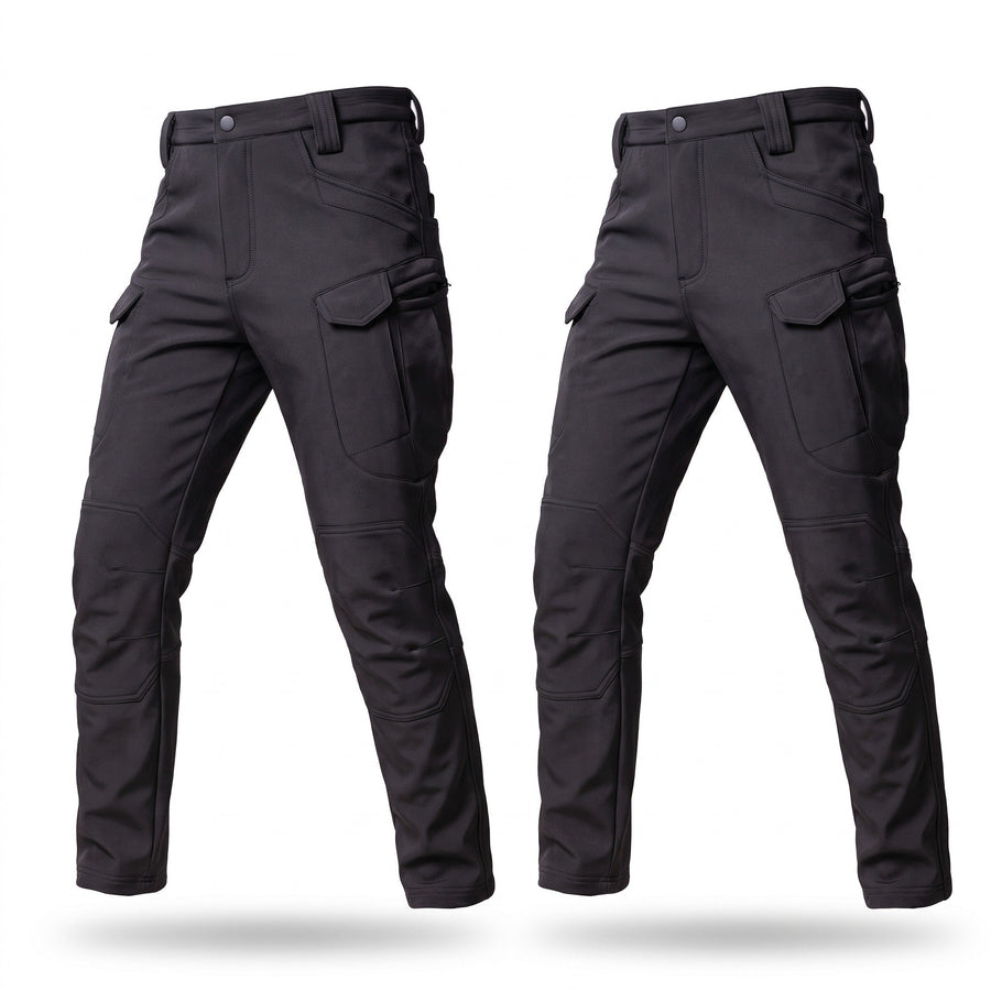 Black Cargo Trousers for Men with Elastic Waist - product view 1 | Buffalo Gears