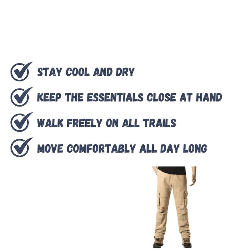 Breathable Cotton Cargo Trousers for All-Season Trekking - product view 3 | Buffalo Gears