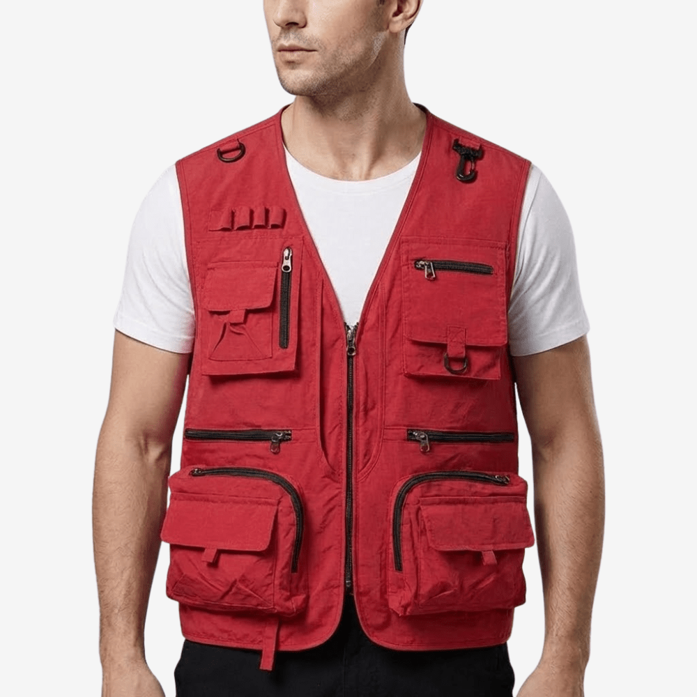 Breathable Fourteen-Pocket Utility Vest for Hiking - product view 1 | Buffalo Gears