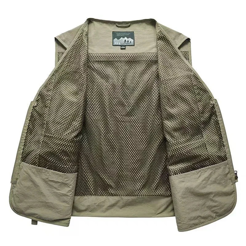 Breathable Fourteen-Pocket Utility Vest for Hiking - product view 7 | Buffalo Gears