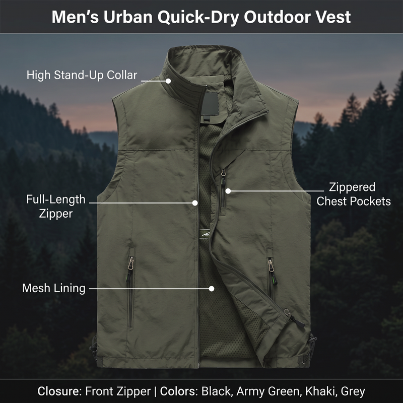 Breathable Mesh Fishing Vest with Multiple Pockets - product view 3 | Buffalo Gears