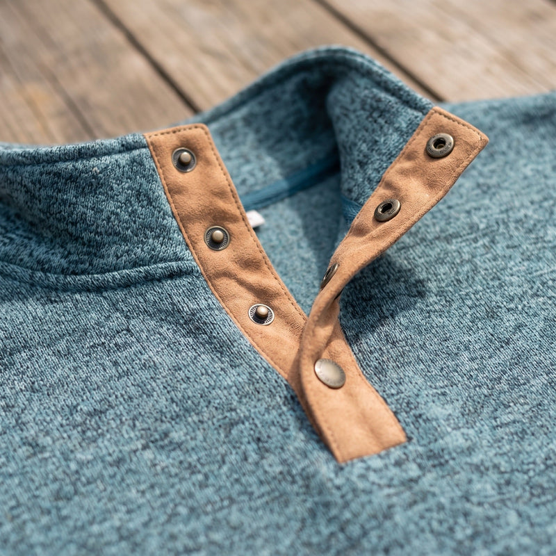 Button Neck Jumper for Men with Stand Collar - product view 3 | Buffalo Gears