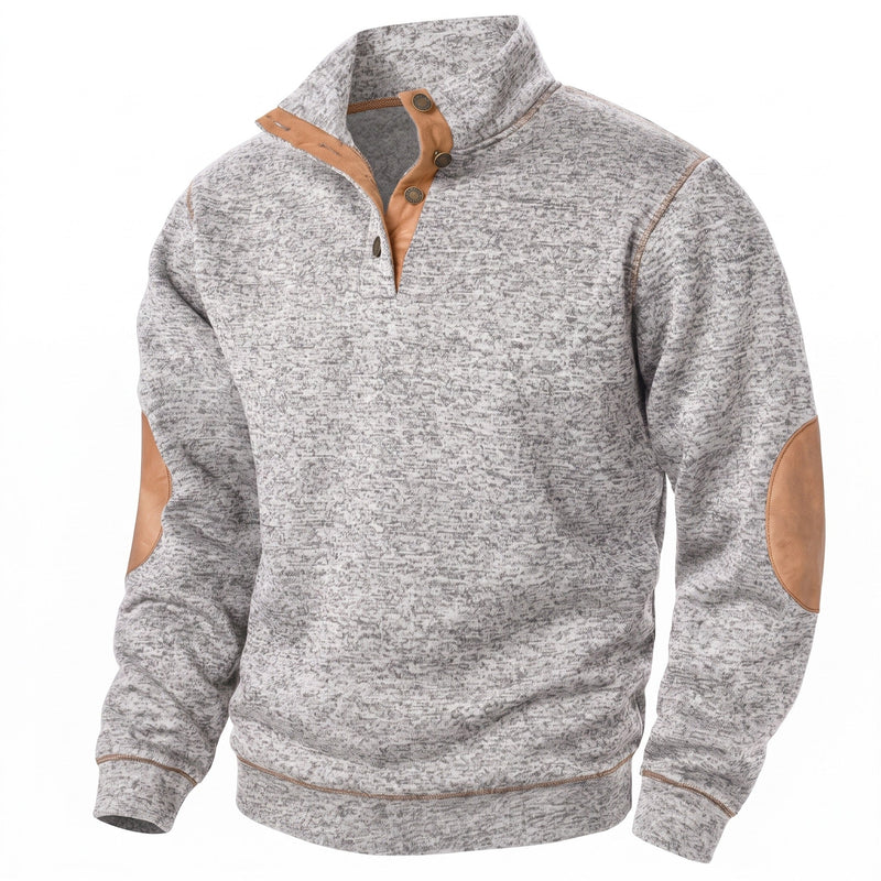 Button Neck Jumper for Men with Stand Collar - product view 6 | Buffalo Gears