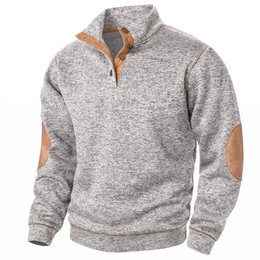 Button Neck Jumper for Men with Stand Collar - product view 6 | Buffalo Gears